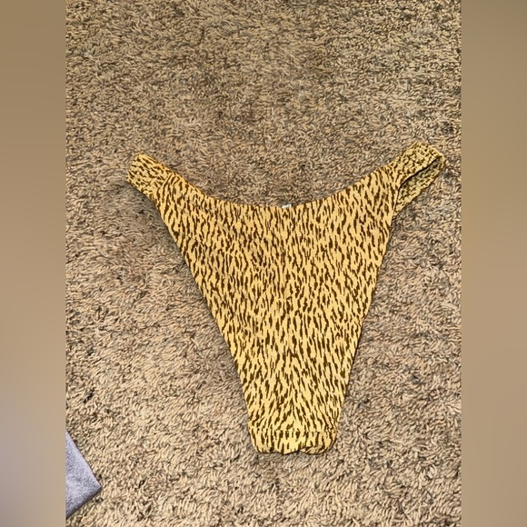 Aerie Jacquard Scrunchie Super High Cut Cheekiest Bikini Bottom - Picture 7 of 10